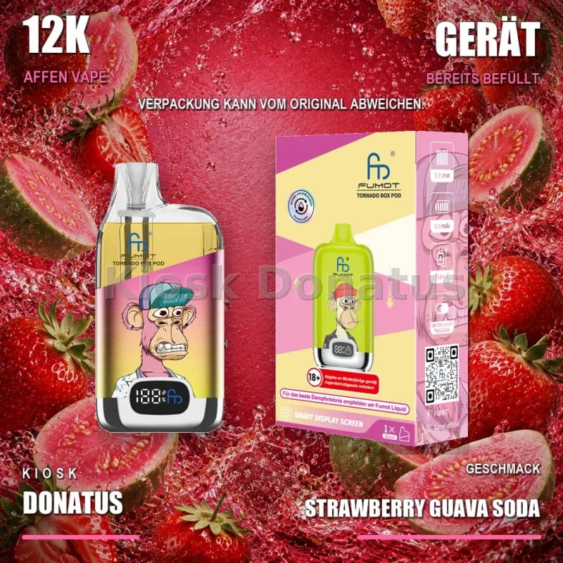 12K Affen Vape – Strawberry Guava Soda