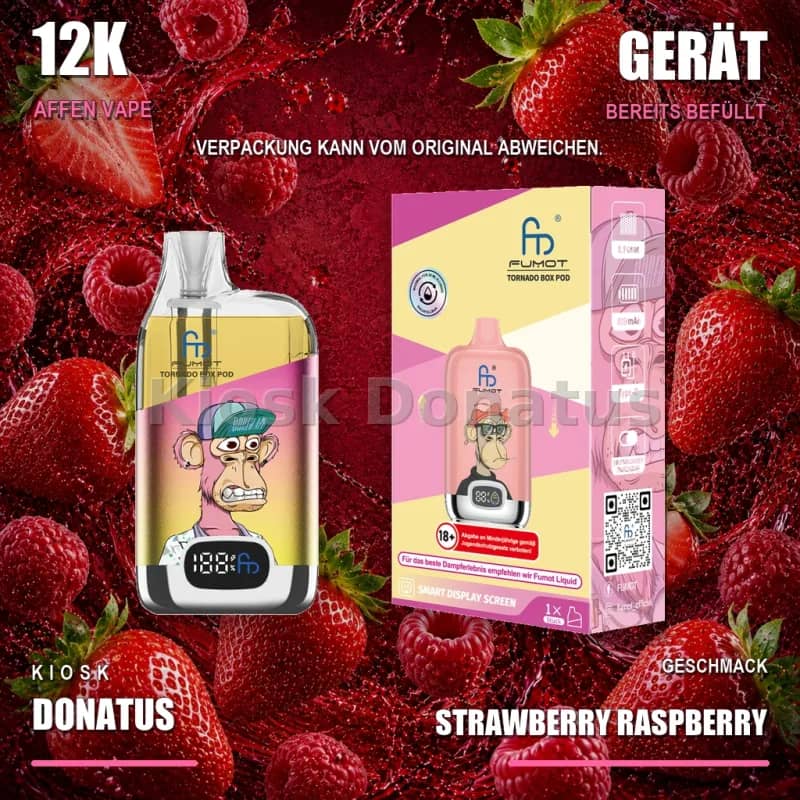 12K Affen Vape – Strawberry Raspberry