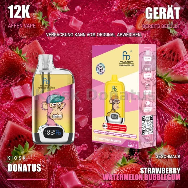 12K Affen Vape – Strawberry Watermelon Bubblegum