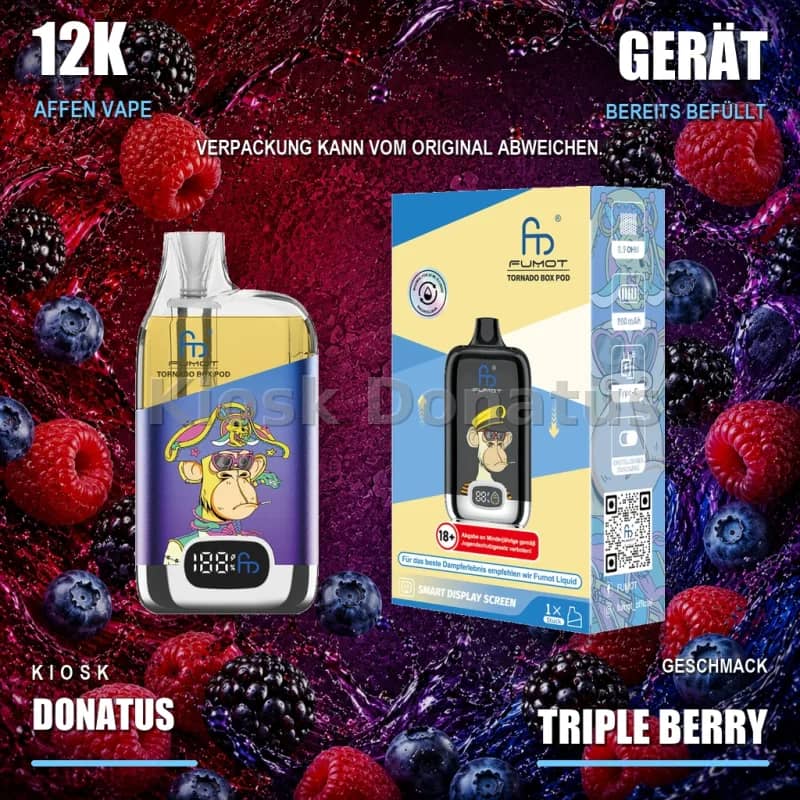 12K Affen Vape – Triple Berry