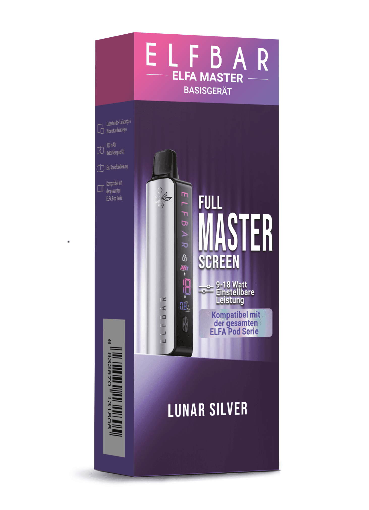 ELFBAR ELFA MASTER Basisgerät – Lunar Silver