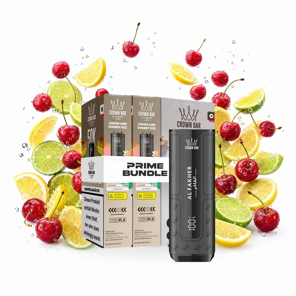 Al Fakher 50K Hypermax Prime – Lemon Lime Cherry Fizz Bundle mit Akkuträger