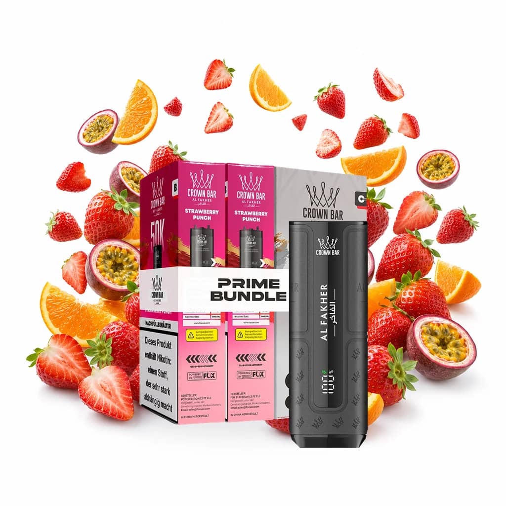 Al Fakher 50K Hypermax Prime – Strawberry Punch Bundle mit Akkuträger
