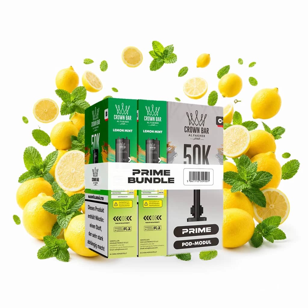 Al Fakher 50K Hypermax Prime – Lemon Mint Pod Bundle ohne Akkuträger
