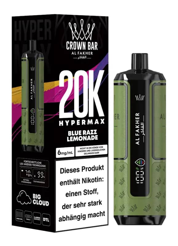 Alfakher 20k Crown Bar Hypermax Blue Razz Lemonade