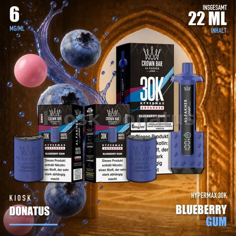 ALFAKHER 30K HYPERMAX – BLUEBERRY GUM