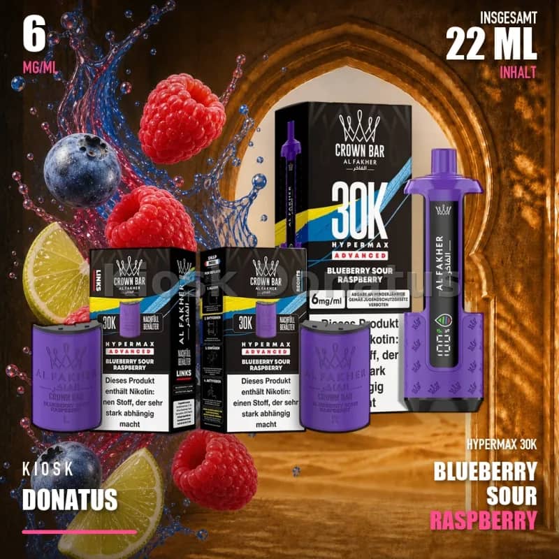 ALFAKHER 30K HYPERMAX – BLUEBERRY SOUR RASPBERRY