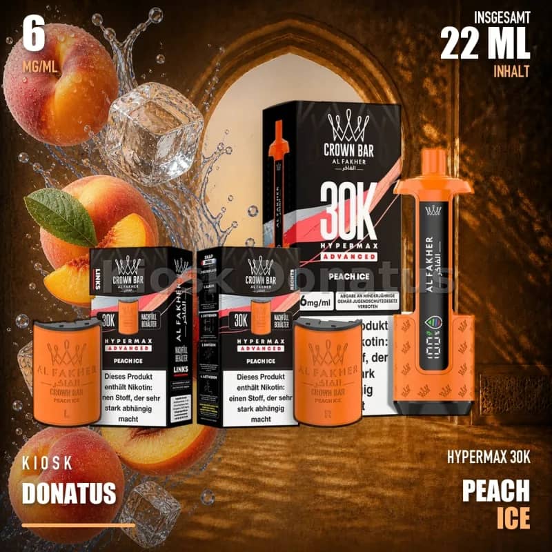 ALFAKHER 30K HYPERMAX – Peach Ice