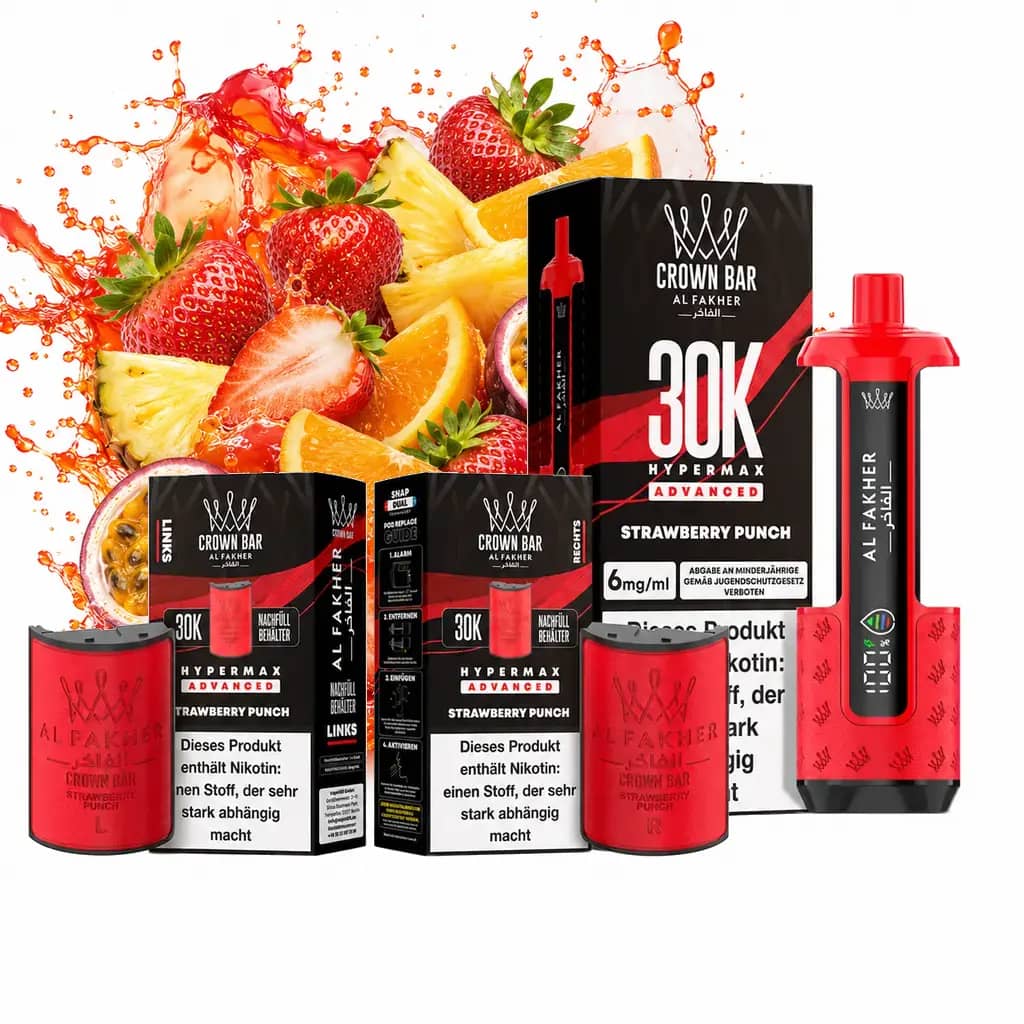 ALFAKHER 30K HYPERMAX – Strawberry Punch