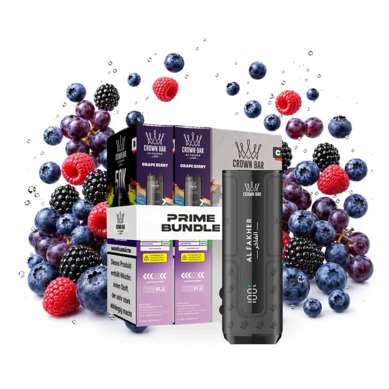 Alfakher 50K Hypermax Prime – Grape Berry Bundle mit Akkuträger