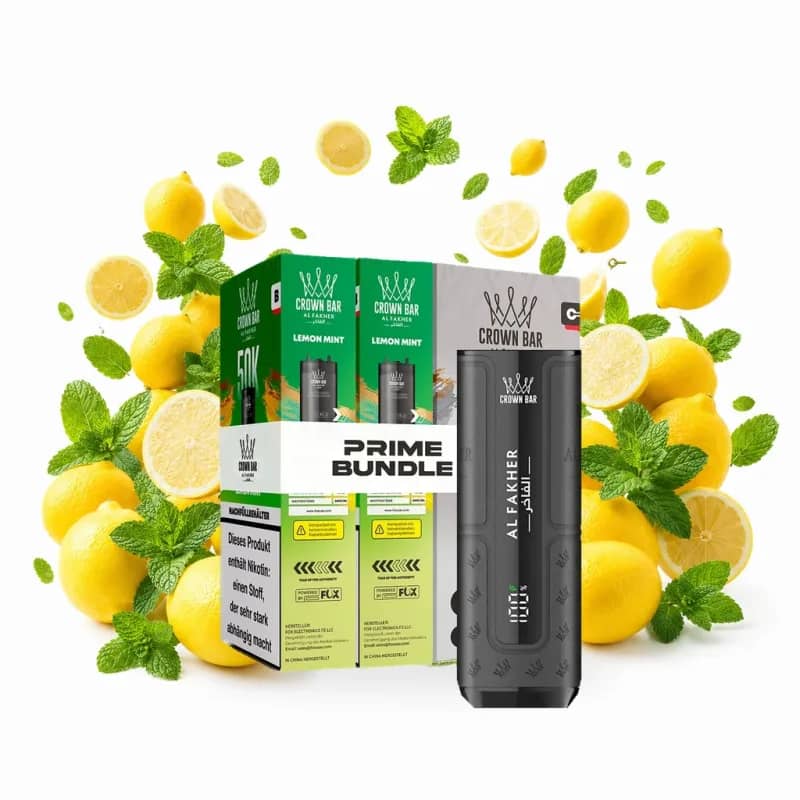 Alfakher 50K Hypermax Prime – Lemon Mint Bundle mit Akkuträger