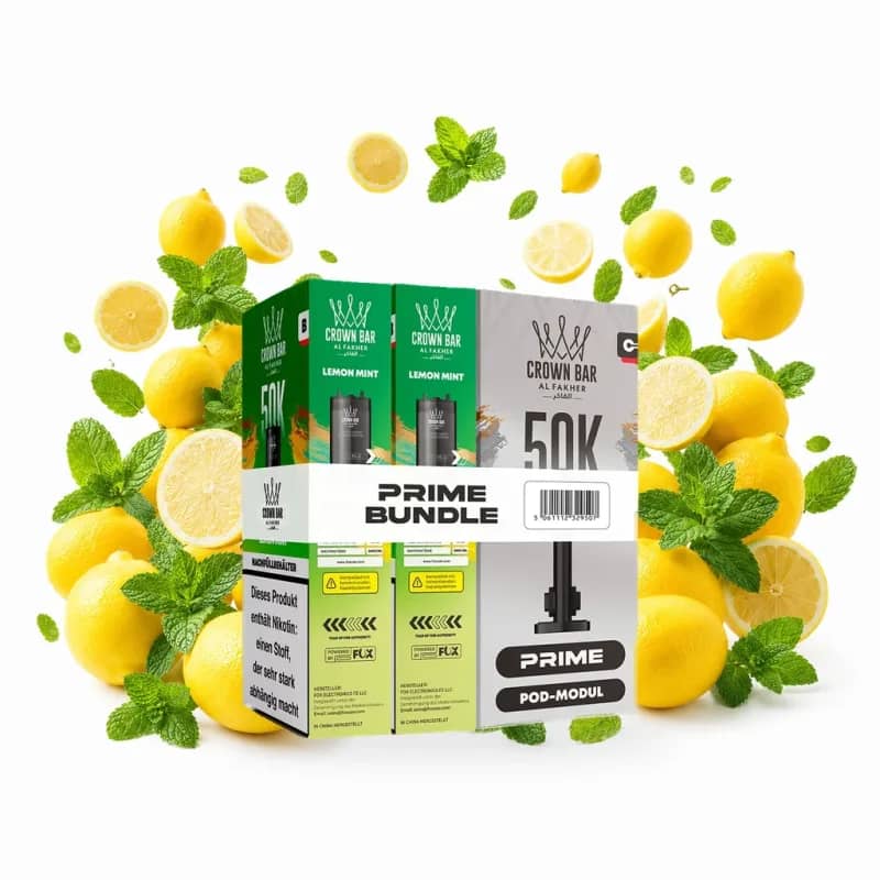 Alfakher 50K Hypermax Prime – Lemon Mint Pod Bundle ohne Akkuträger
