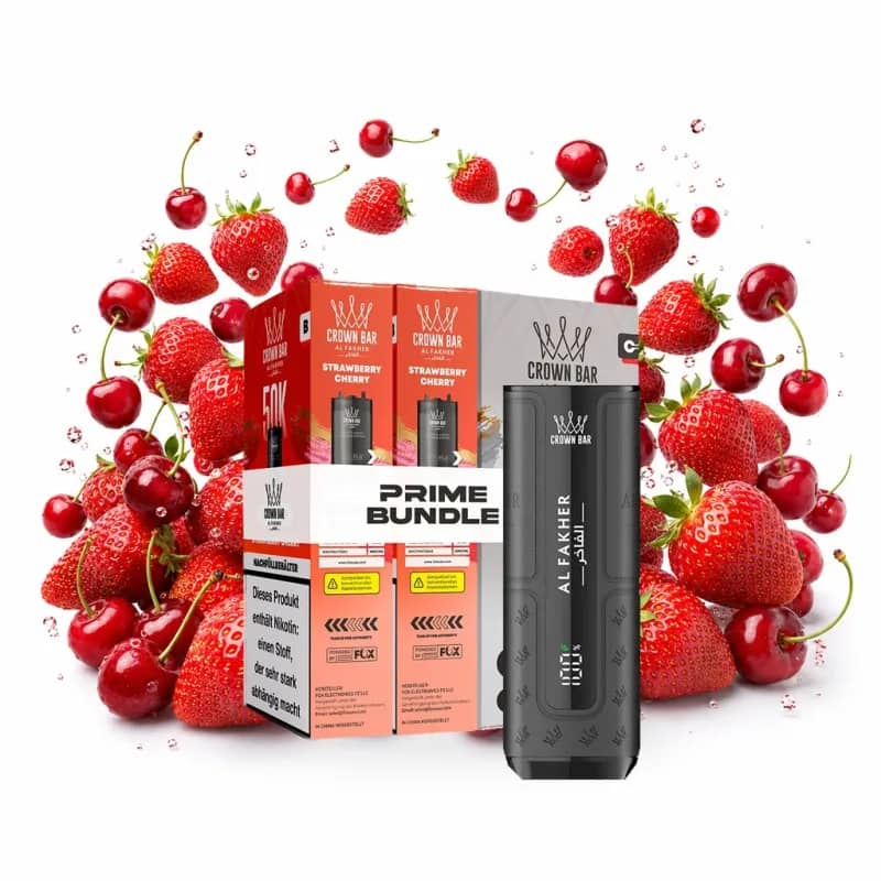 Alfakher 50K Hypermax Prime – Strawberry Cherry Bundle mit Akkuträger
