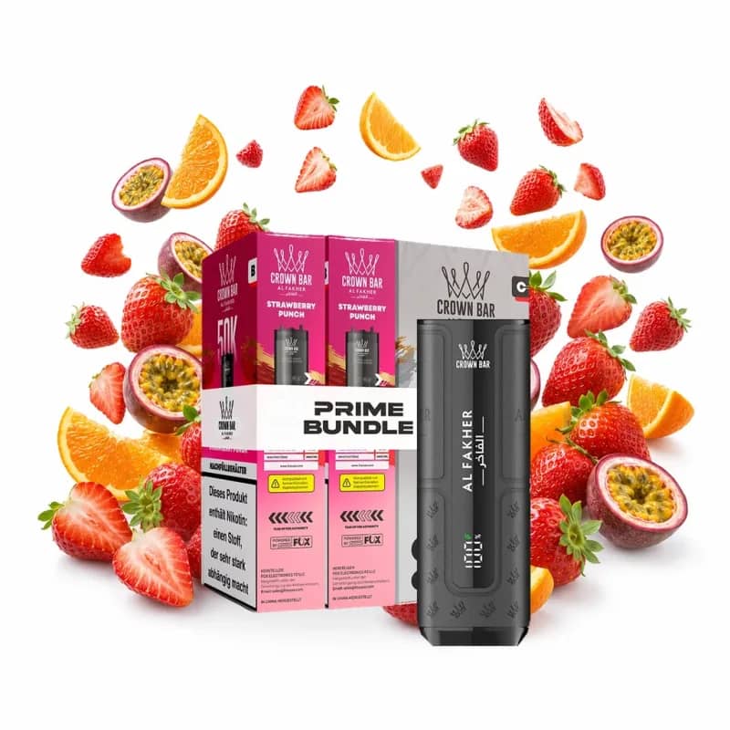 Alfakher 50K Hypermax Prime – Strawberry Punch Bundle mit Akkuträger