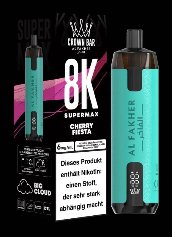Alfakher 8k Crown Bar Supermax Cherry Fiesta