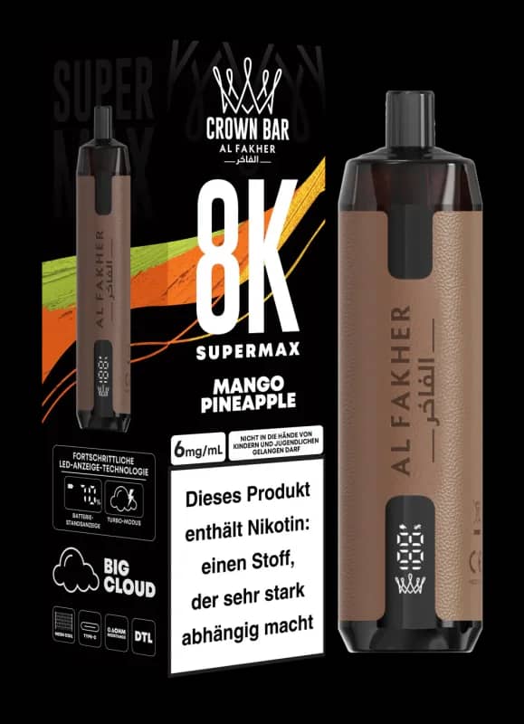 Alfakher 8k Crown Bar Supermax Mango Pineapple