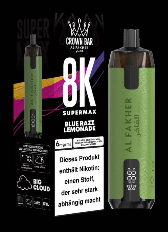 Alfakher 8k Crownbar Supermax Blue Razz Lemonade