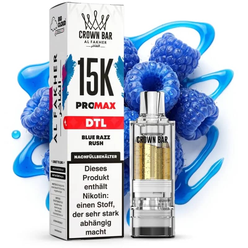 ALFAKHER CROWN BAR 15K PRO MAX - BLUE RAZZ RUSH – POD