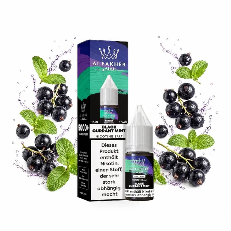 Alfakher Nikotinsalz Liquid 20mg 10ml – Blackcurrant Mint