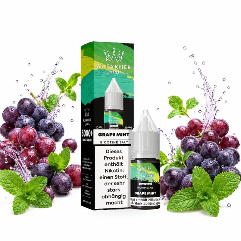 Alfakher Nikotinsalz Liquid 20mg 10ml – Grape Mint