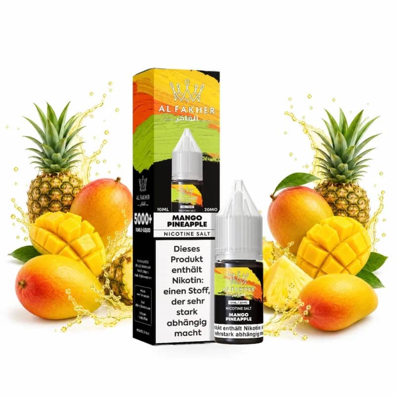 Alfakher Nikotinsalz Liquid 20mg 10ml – Mango Pineapple