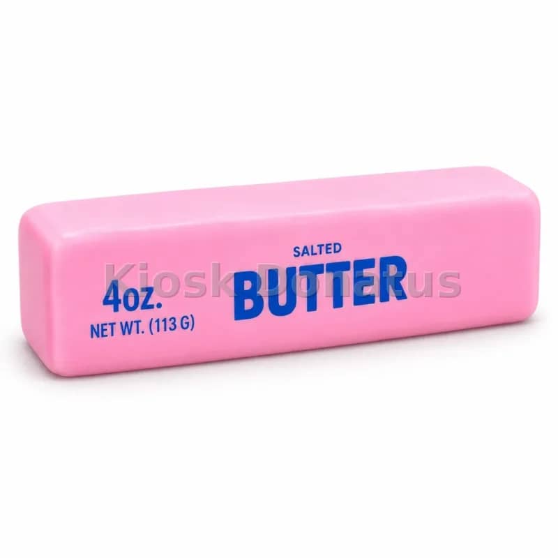 Butter Squishy Rosa mit Aufdruck, 1 Stück