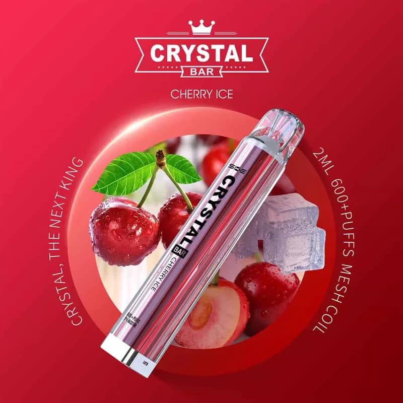 Crystal Bar – Einweg E-Shisha 600 Züge - Cherry Ice