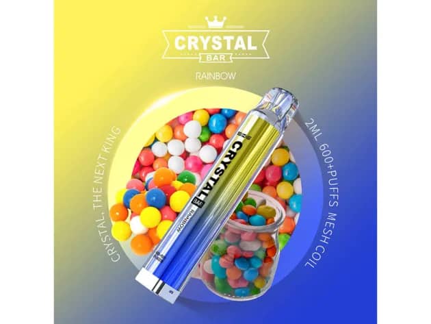 Crystal Bar – Einweg E-Shisha 600 Züge - Rainbow
