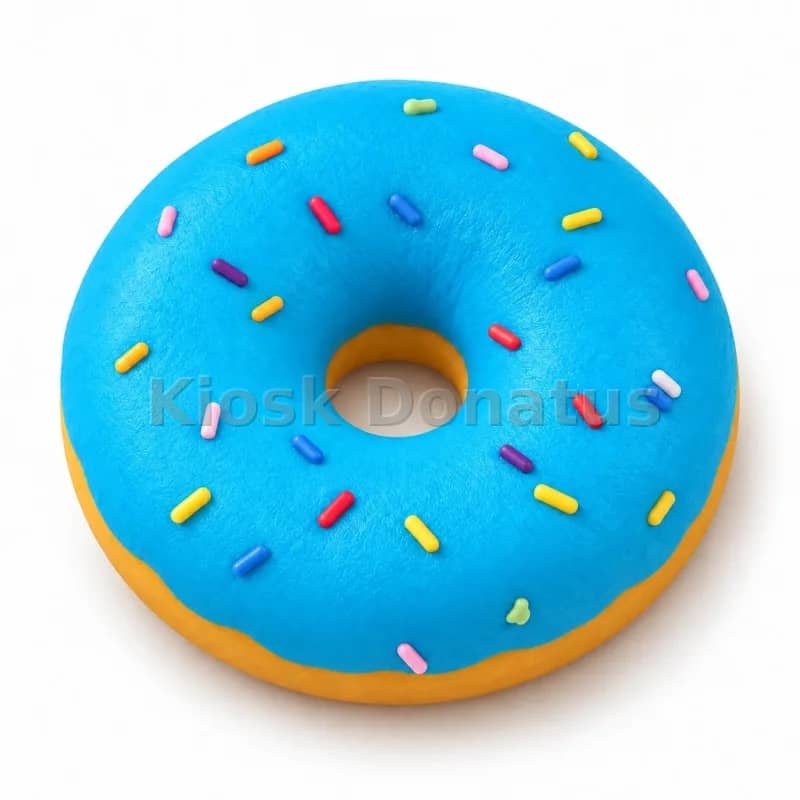 Donut Squishy Blau mit bunten Streuseln