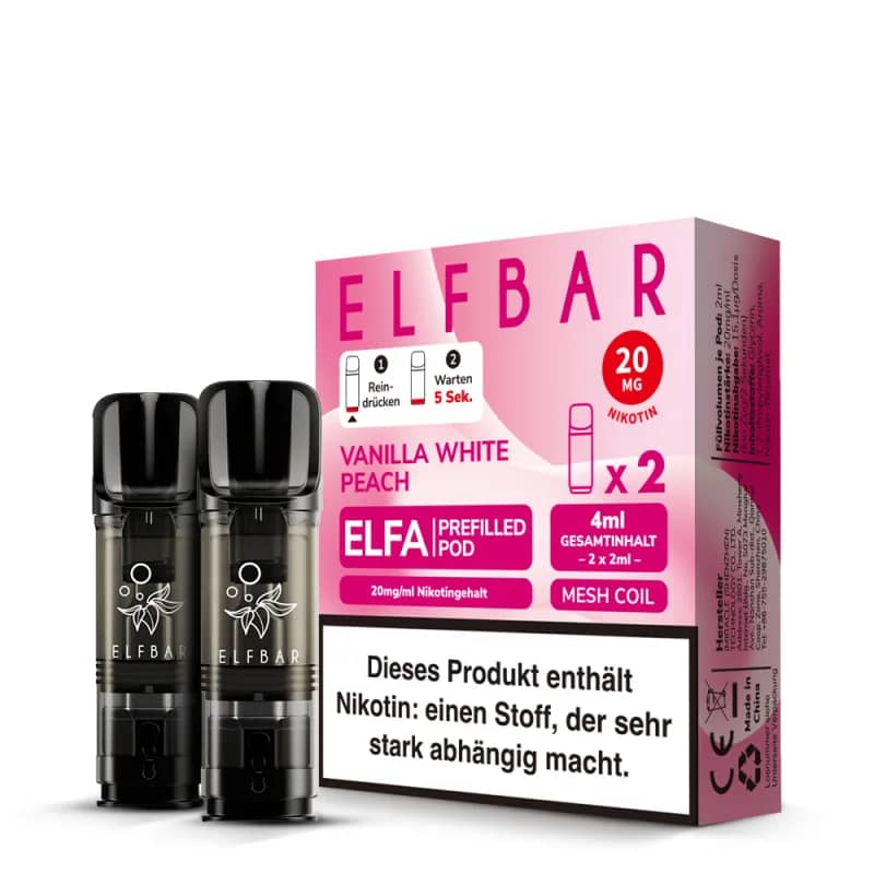 Elfbar Elfa 2x 600 Züge Vanilla White Peach