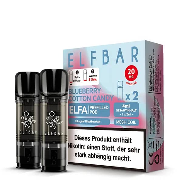 Elfbar Elfa Blueberry Cotton Candy 2x Pods 600 Züge
