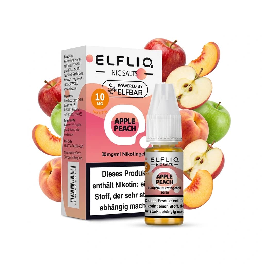 Elf Bar ElfLiq Apple Peach 10mg Liquid – 10 ml