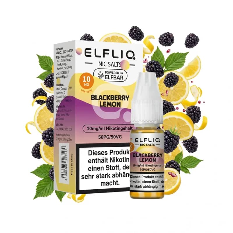Elfbar ElfLiq Blackberry Lemon 10mg Liquid – 10 ml