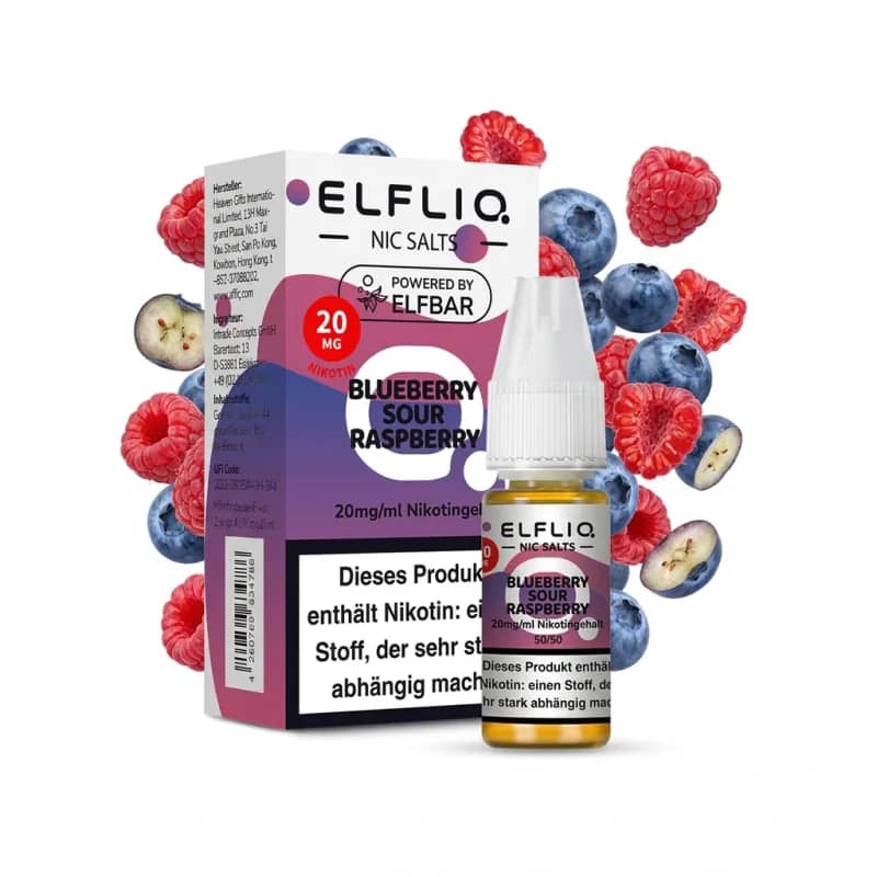 Elfbar ElfLiq Blueberry Sour Raspberry 20mg Liquid – 10 ml
