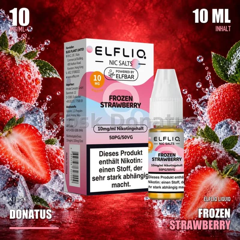 Elfbar ElfLiq Frozen Strawberry 10mg Liquid - 10 ml