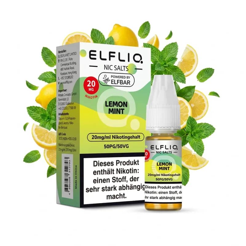 Elfbar ElfLiq Lemon Mint 20mg Liquid – 10 ml