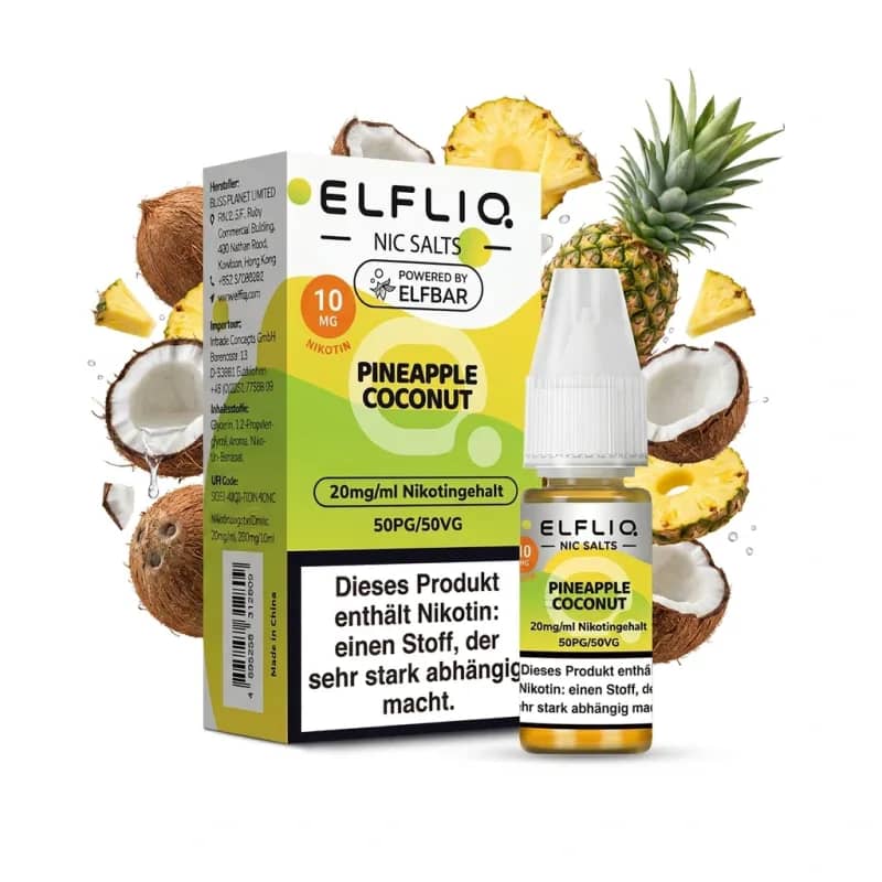 Elfbar ElfLiq Pineapple Coconut 10mg Liquid – 10 ml