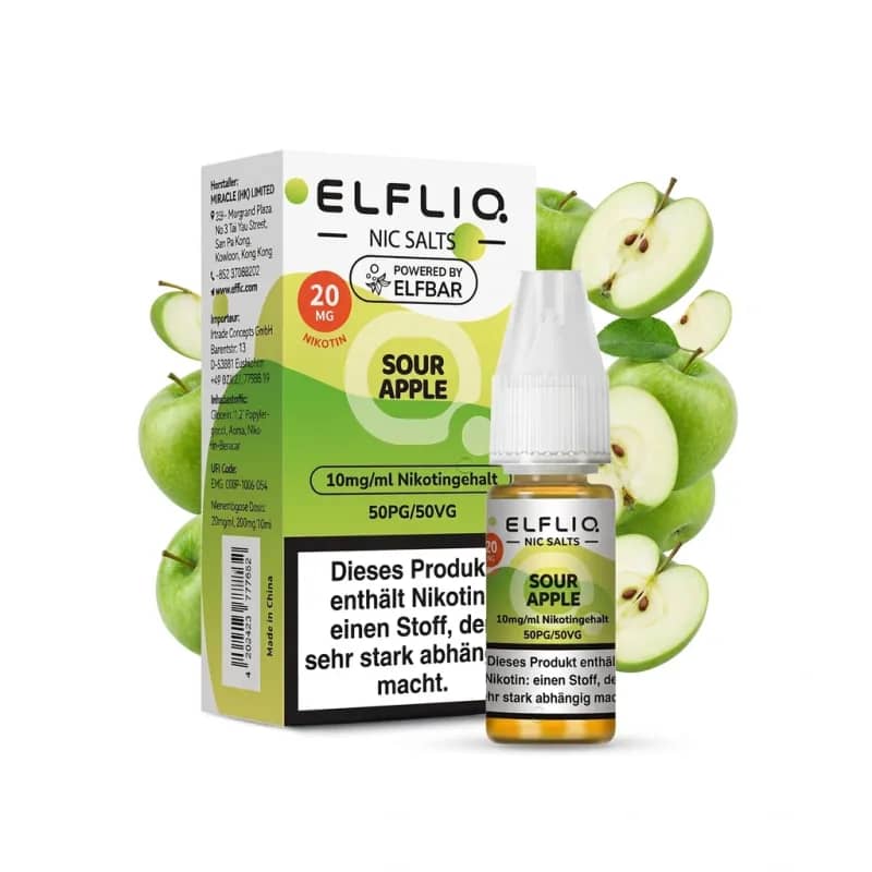 Elfbar ElfLiq Sour Apple 20mg Liquid – 10 ml