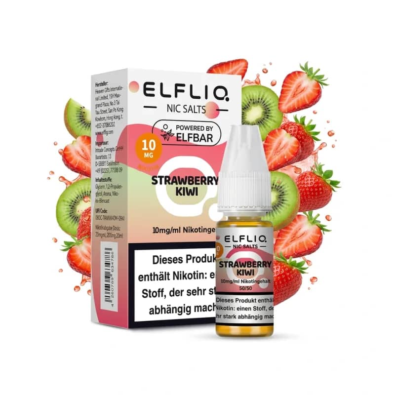 Elfbar ElfLiq Strawberry Kiwi 10mg Liquid – 10 ml