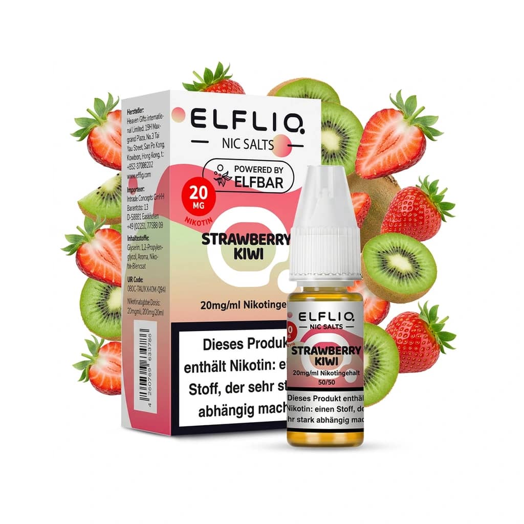 Elf Bar ElfLiq Strawberry Kiwi 20mg Liquid – 10 ml