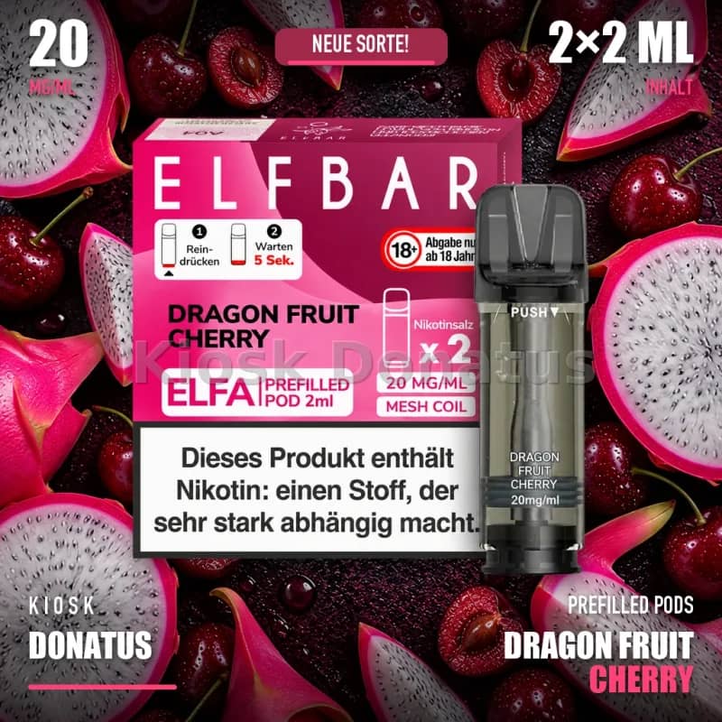 Elfbar Elfa Dragon Fruit Cherry Pods 20mg, 2er Pack