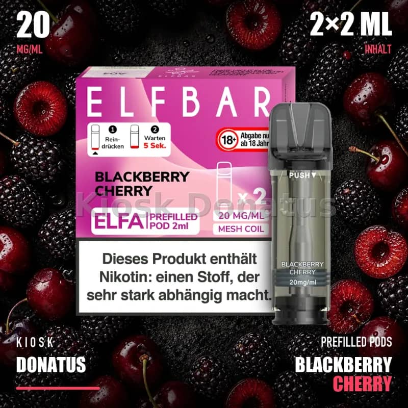 ELFBAR ELFA Prefilled Pods 2x2 ml – Blackberry Cherry – 20 mg/ml