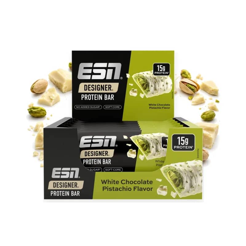ESN Designer Bar 12 x 45 g White Chocolate Pistachio