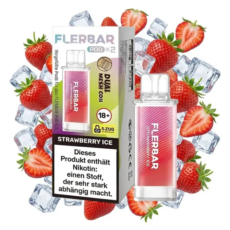Flerbar Pod 2x 600 Züge Strawberry Ice
