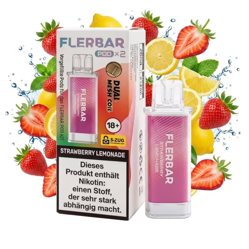 Flerbar Pod 2x 600 Züge Strawberry Lemonade