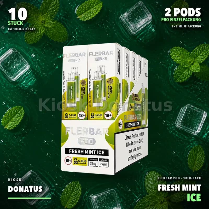 10er Pack - Flerbar Pods – Fresh Mint Ice