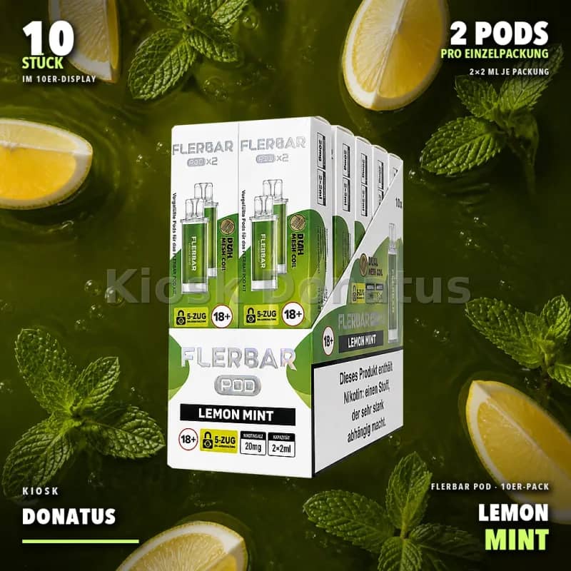 10er Pack - Flerbar Pods – Lemon Mint