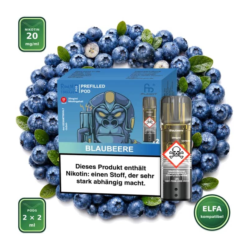 Fumot RandM Tornado Prefilled Pods 2x2 ml - Blaubeere - 20 mg/ml