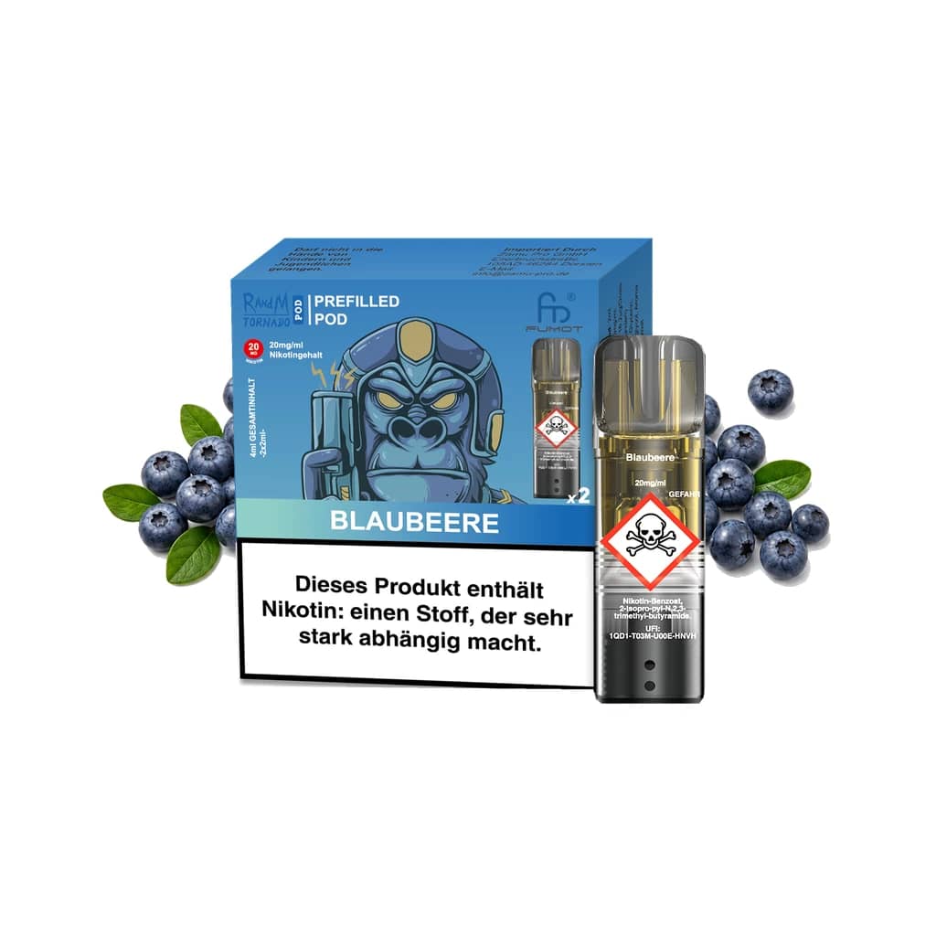Fumot RandM Tornado Prefilled Pods 2x2 ml - Blaubeere - 20 mg/ml