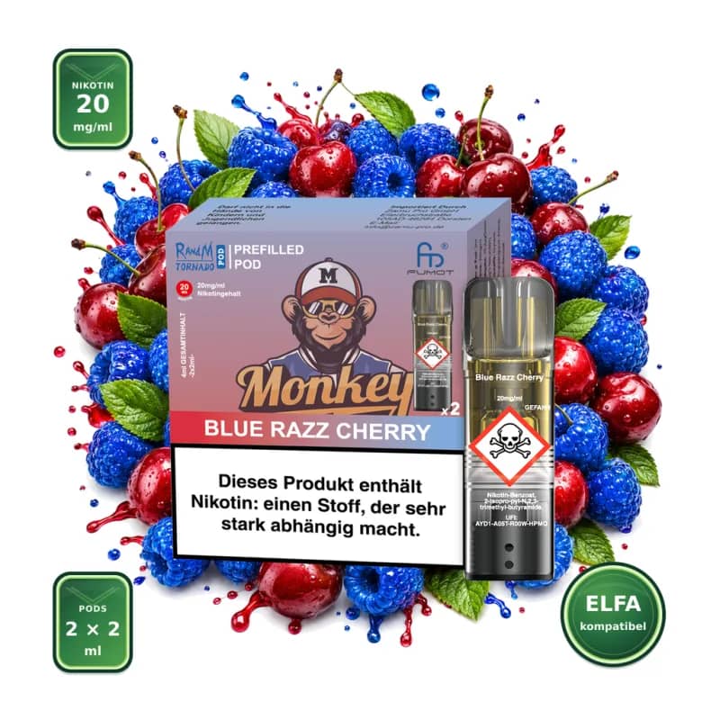Fumot RandM Tornado Prefilled Pods 2x2 ml - Blue Razz Cherry - 20 mg/ml